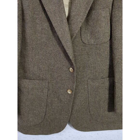 Lands End Sport Coat Blazer Jacket Mens 43R Brown Wool 2 Button - Picture 4 of 14